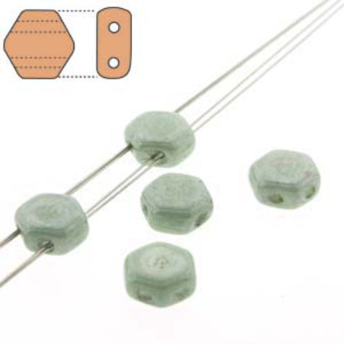 Honeycomb 6mm - HC0603000-14457 - Chalk Light Green Luster - 30 Bead Strand
