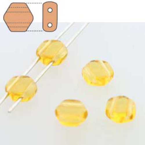 Honeycomb 6mm - HC0610060 - Transparent Topaz - 30 Bead Strand