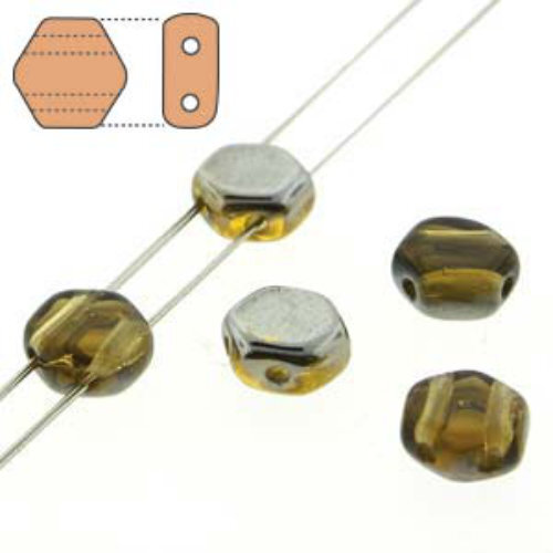 Honeycomb 6mm - HC0610060-27101 - Transparent Topaz Capri - 30 Bead Strand