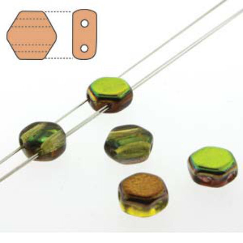 Honeycomb 6mm - HC0600030-95400 - Magic Yellow Brown - 30 Bead Strand