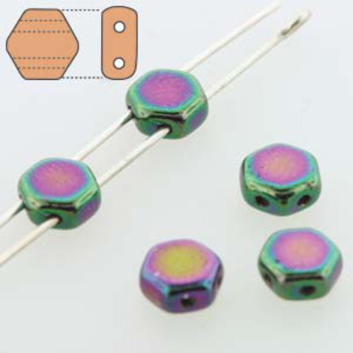 Honeycomb 6mm - HC0623980-21495 - Jet Purple Iris - 30 Bead Strand