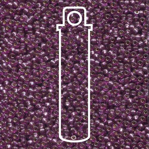 Miyuki 11/0 Rocaille Bead - 11-94279 - Duracoat Dyed Silver Lined Deep Purple - 24gm Tube