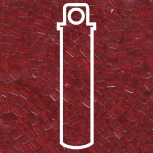 Miyuki 3mm (SB3) Square Bead - SB3-141 - Transparent Ruby - 20gm Tube
