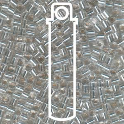 Miyuki 3mm (SB3) Square Bead - SB3-001 - Silver Lined Crystal - 20gm Tube