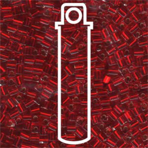 Miyuki 3mm (SB3) Square Bead - SB3-011 - Silver Lined Ruby - 20gm Tube