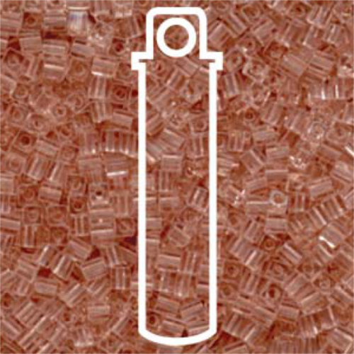 Miyuki 3mm (SB3) Square Bead - SB3-155 - Transparent Light Tea Rose - 20gm Tube