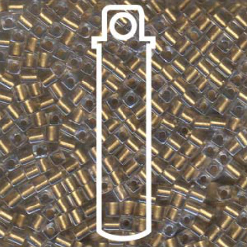 Miyuki 3mm (SB3) Square Bead - SB3-234 - Metallic Gold Lined Crystal - 20gm Tube