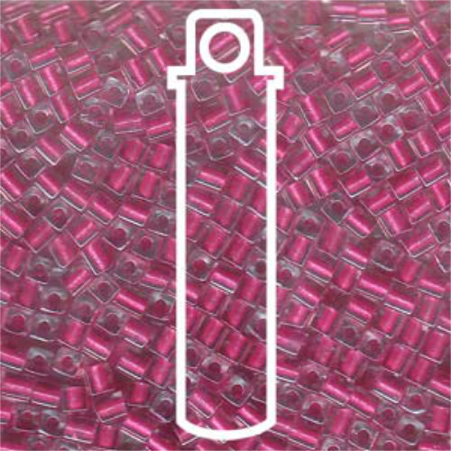 Miyuki 3mm (SB3) Square Bead - SB3-2603 - Metallic Dark Pink Lined Crystal - 20gm Tube