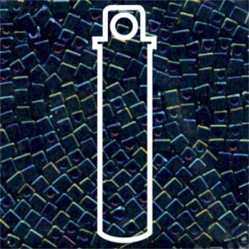 Miyuki 3mm (SB3) Square Bead - SB3-452 - Metallic Dark Blue Iris - 20gm Tube