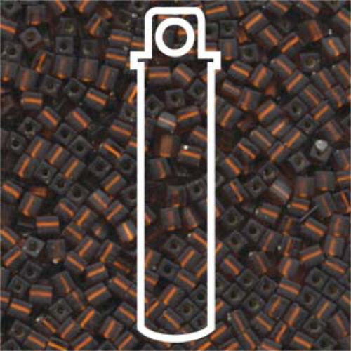 Miyuki 3mm (SB3) Square Bead - SB3-5F - Matte Silver Lined Dark Topaz - 20gm Tube