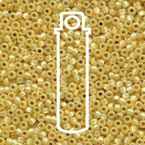 Miyuki 11/0 Rocaille Bead - 11-94235 - Duracoat Silver Lined Dyed Light Yellow - 23gm Tube