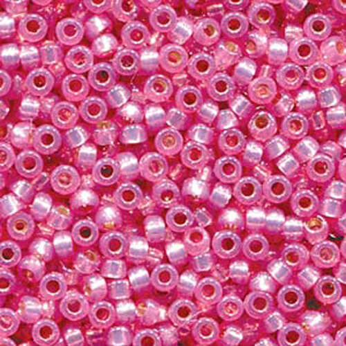 Miyuki 6/0 Rocaille Bead - 6-94237 - Duracoat Silver Lined Dyed Pink - 100gm Bag