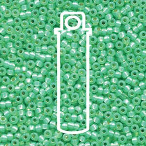 Miyuki 11/0 Rocaille Bead - 11-94240 - Duracoat Silver Lined Dyed Mint Green - 23gm Tube