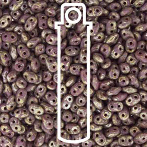 Super Duo 2.5mm x 5mm - DU0523020-43400 - Opaque Violet Picasso - 22.5gm Tube
