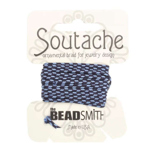 3mm Navy Blue Stripe Rayon Soutache - ST1080 - 3 Yards