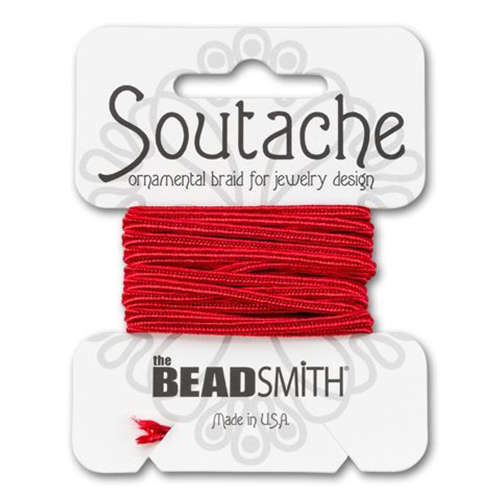 Soutache Rayon Cord - 3yd Card - Red