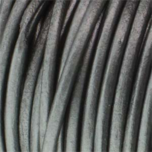 1.5mm Indian Leather Metallic Grey - 25 Yards - 22.5 Metres Roll