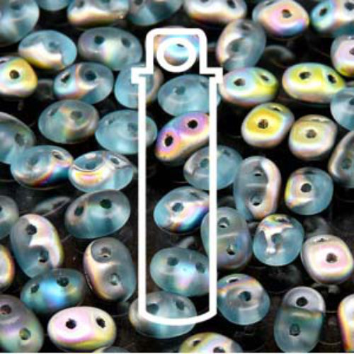 Super Duo 2.5mm x 5mm - DU0560020-28171 - Matte Aqua Vitrail - 22.5gm Tube