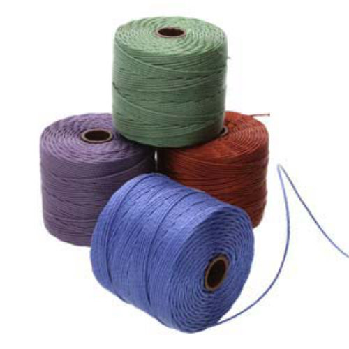S-Lon Standard Twist Bead / Macrame Cord (TEX210) - Victorian Mix - Periwinkle / Fern / Magenta / Lilac - 77yd Spools - SLBC-MIX164