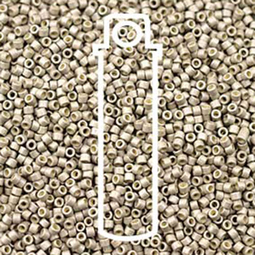 Miyuki 11/0 Delica Bead - DB1851F - Duracoat Galvanized Matte Light Smoky Pewter - 7.2gm Tube
