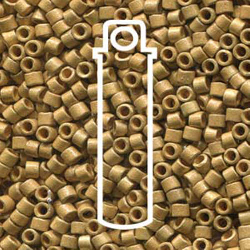 Miyuki 11/0 Delica Bead - DB1832F - Duracoat Galvanized Matte Gold - 7.2gm Tube