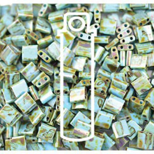 Miyuki Tila Bead - TL4514 - Matte Picasso Seafoam Green - 7.2gm Tube