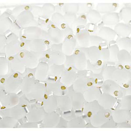 Miyuki 3mm x 5.5mm Long Drop Bead - LDP-1F - Matte Silver Lined Crystal - 250gm Bag