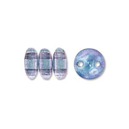 CzechMates 2 Hole Lentil 6mm - Crystal Lila Vega Luster - 00030-15726 - 50 Bead Strand