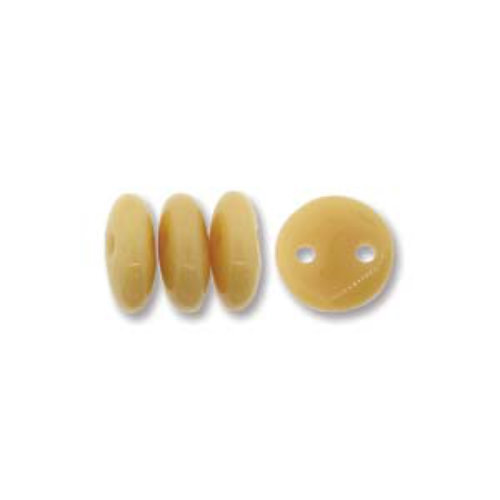 CzechMates 2 Hole Lentil 6mm - Opaque Beige - 13020 - 50 Bead Strand