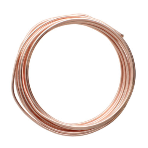 Tarnish Resistant Soft Temper Rose Gold 14 Gauge Round Wire - 10ft / 3m Spool - CW14R-RG-10