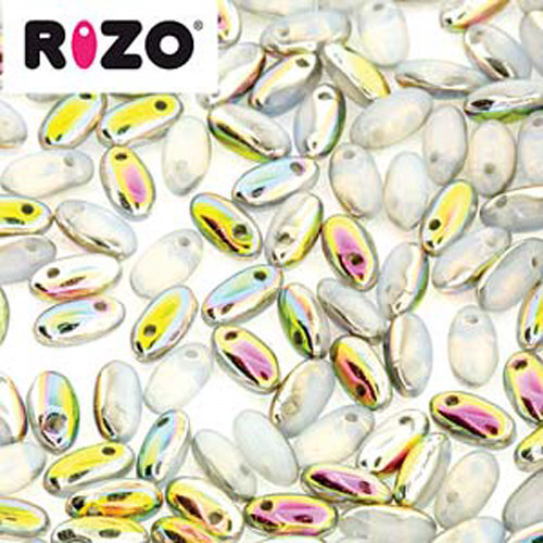 Rizo 2.5mm x 6mm - RZ256-01000-28101 - White Opal Vitrail - 100gm Bag