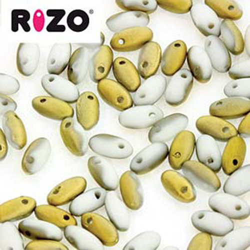 Rizo 2.5mm x 6mm - RZ256-03000-26471 - Matte Chalk White Amber - 100gm Bag