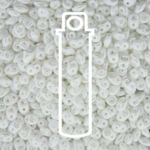 Super Duo 2.5mm x 5mm - DU0525001 - Pastel Snow White - 22.5gm Tube