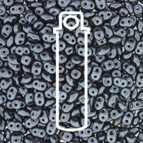 Super Duo 2.5mm x 5mm - DU0525037 - Pastel Dark Grey / Hematite - 22.5gm Tube