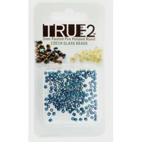 2mm Fire Polish Beads - Pastel Petrol 25033 - 2gm Pack