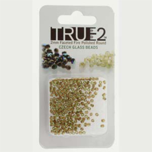 2mm Fire Polish Beads - Olive Copper Lined 50230-68105 - 2gm Pack