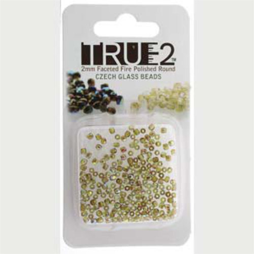2mm Fire Polish Beads - Olive Brown 50230-98532 - 2gm Pack