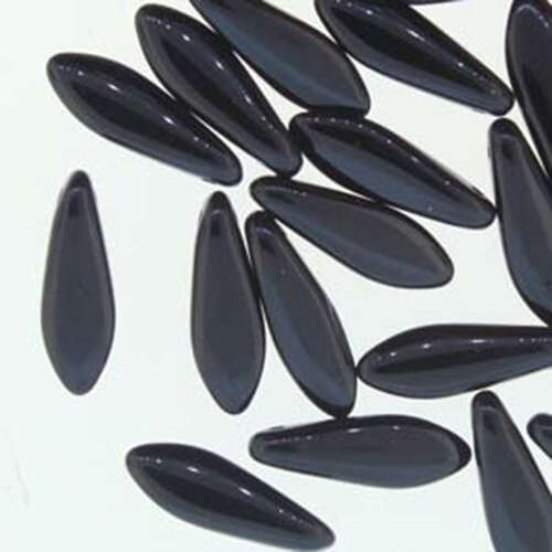 Dagger 5mm x 16mm Jet 25 Bead Strand - DGR51623980