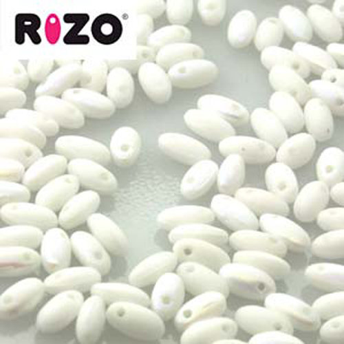 Rizo 2.5mm x 6mm - RZ256-03000-28771 - Matte Chalk White AB - 100gm Bag