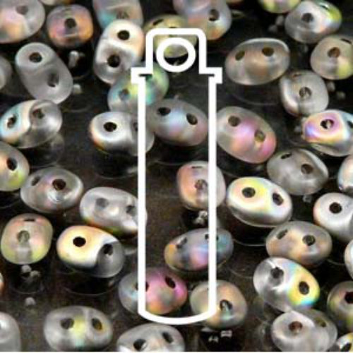 Super Duo 2.5mm x 5mm - DU0500030-28171 - Matte Crystal Vitrail - 22.5gm Tube