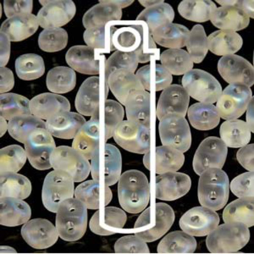 Super Duo 2.5mm x 5mm - DU0500030-28771 - Matte Crystal AB - 22.5gm Tube