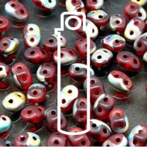 Super Duo 2.5mm x 5mm - DU0590080-28171 - Matte Ruby Vitrail - 22.5gm Tube