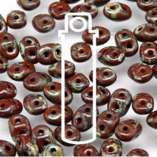 Super Duo 2.5mm x 5mm - DU0513600-86805 - Opaque Chocolate Dark Travertine - 22.5gm Tube