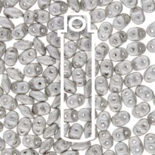 Super Duo 2.5mm x 5mm - DU0523980-81002 - Matte Jet Silver Pastel - 22.5gm Tube