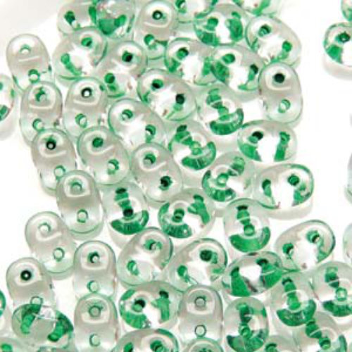 Super Duo 2.5mm x 5mm - DU0500030-44856 - Crystal Green Lined - 100gm Bag