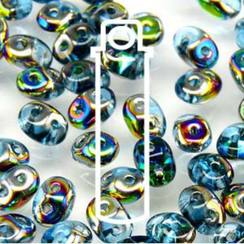 Super Duo 2.5mm x 5mm - DU0560020-28101 - Aqua Vitrail - 22.5gm Tube