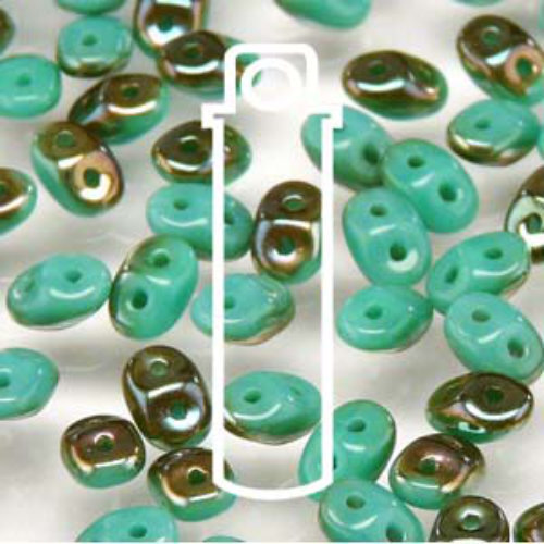 Super Duo 2.5mm x 5mm - DU0563130-22501 - Turquoise Green Celsian - 22.5gm Tube