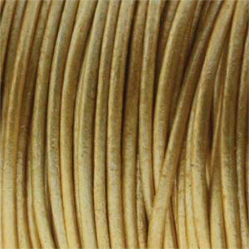 5mm Indian Leather Metallic Gold - 10 Yards - 9.1 Metres Roll