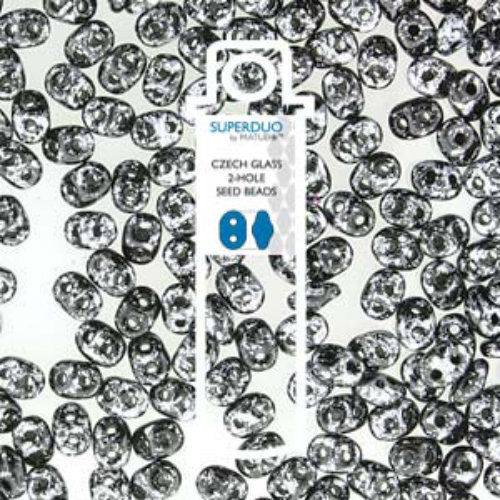 Super Duo 2.5mm x 5mm - DU0523980-45702 - Tweedy Silver - 22.5gm Tube