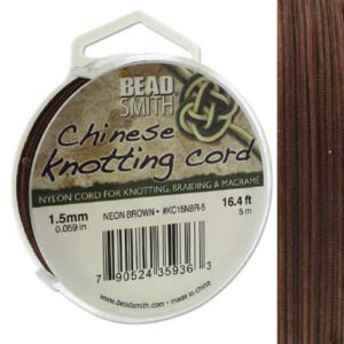 Chinese Knotting Cord Neon Brown - 1.5mm - 5m - KC15NBR-5